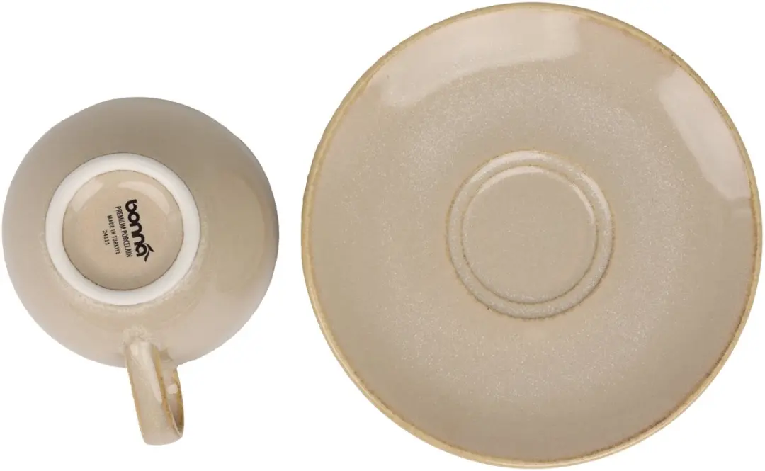 Bonna Sand Hygge Theekopjes & Schotels - 230cc - 6-delig - Beige