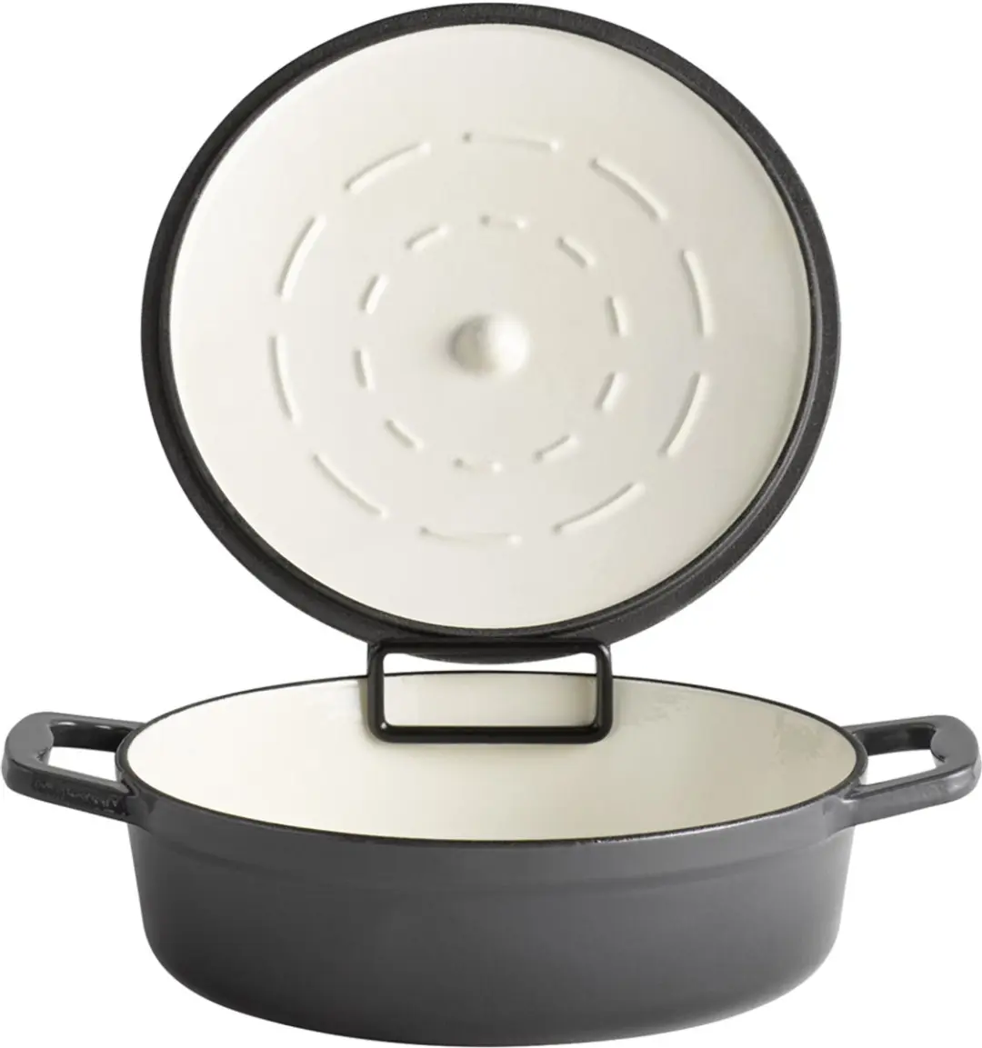 APS Braadpan met deksel 28cm - 3L - Gietijzer geëmailleerd - Antraciet
