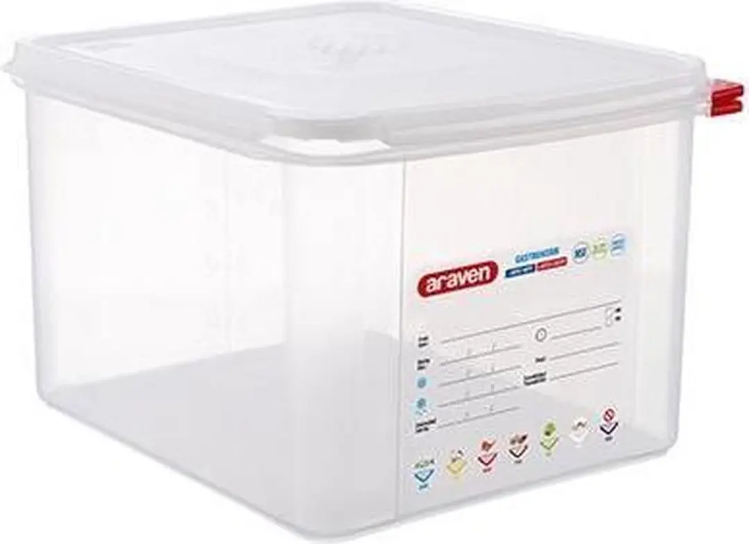 Araven Vershouddoos Herm. GN1-2 12,5L - Doorschijnend