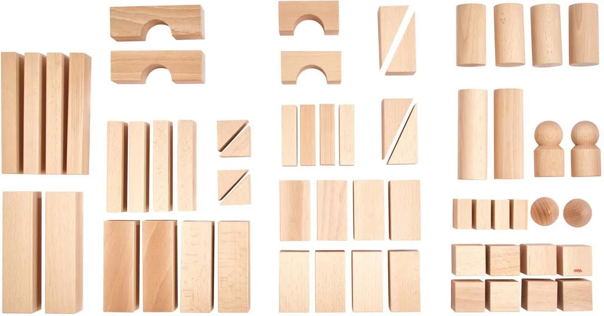 Haba Houten Blokken Groot Basispakket - 60 Stuks Multicolor