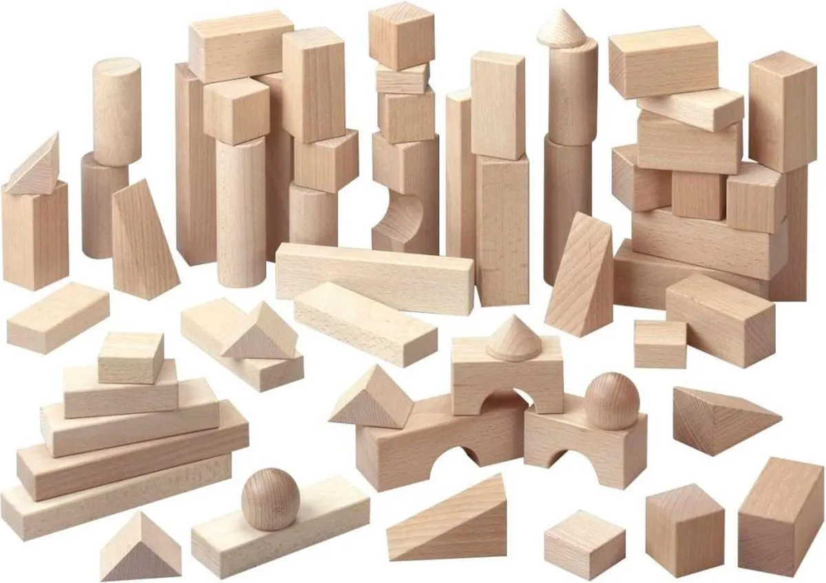Haba Houten Blokken Groot Basispakket - 60 Stuks Multicolor