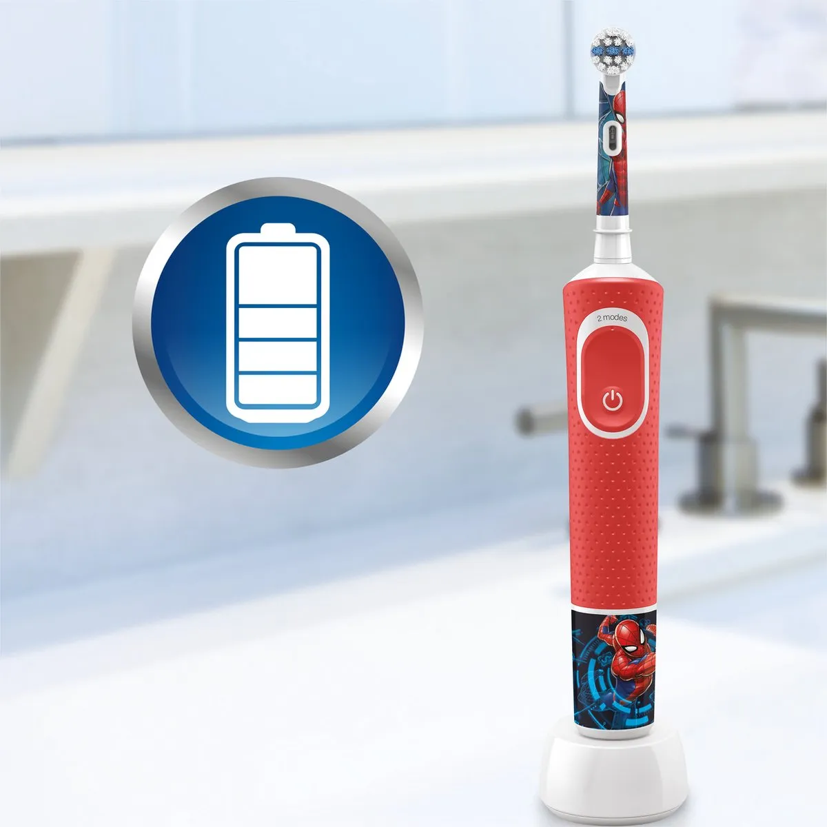 Oral-B Kids Spider-Man Elektrische Tandenborstel - Rood/Wit
