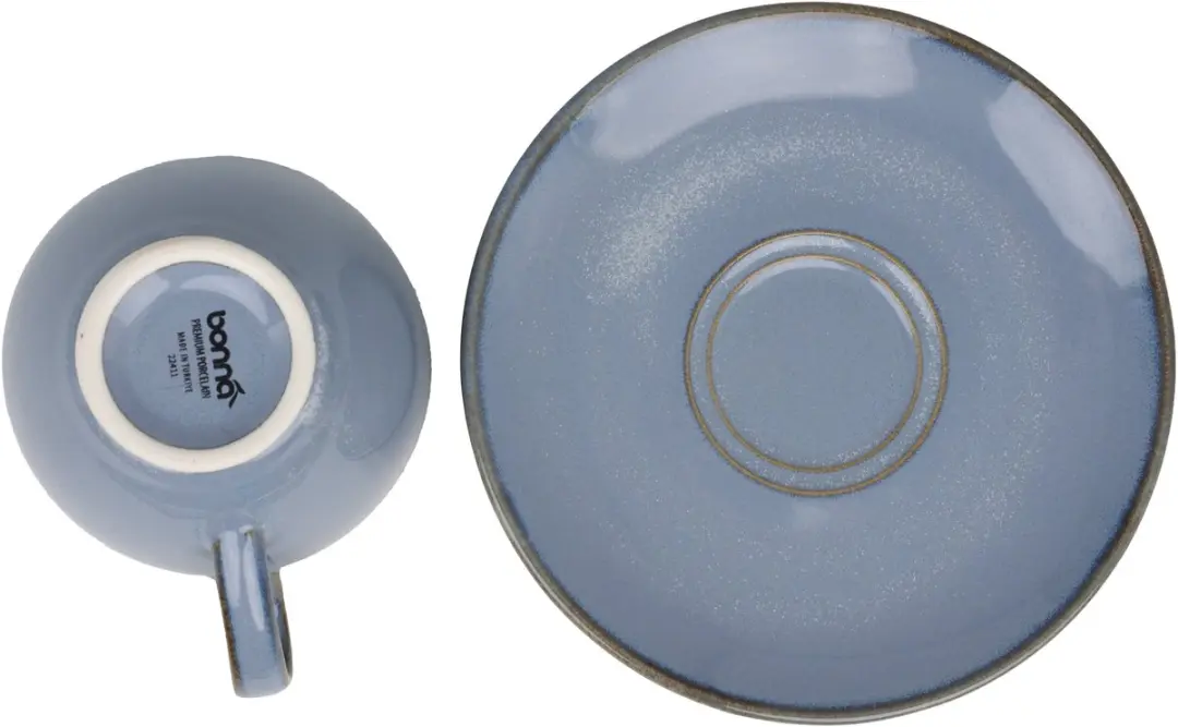 Bonna Sky Hygge Theekopjes & Schotels 230cc - Blauw - 6-delig