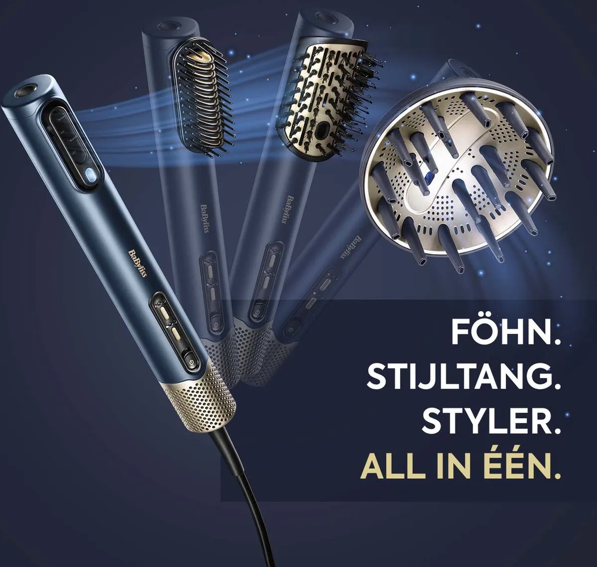 Babyliss 4-in-1 P1334E Air Wand Föhn - 1500W - Midnight Blue