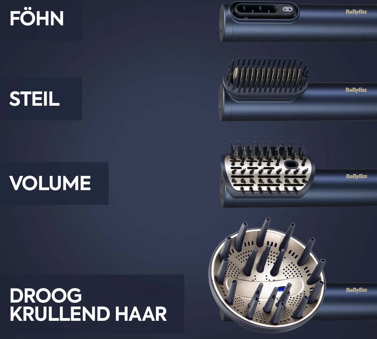 Babyliss 4-in-1 P1334E Air Wand Föhn - 1500W - Midnight Blue