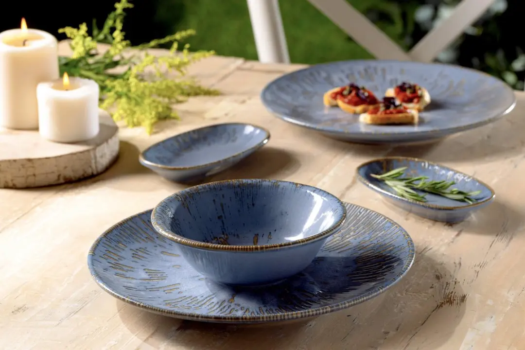 Bonna Sky Snell Serveerschalen - 24x14cm - Blauw - 2 Stuks