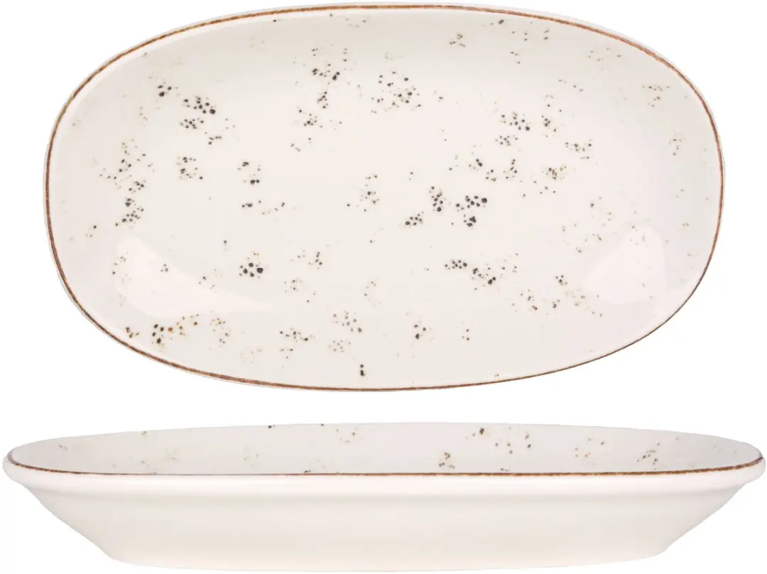 Bonna Serveerschaal Grain Porselein - 24x14cm - 2 Stuks