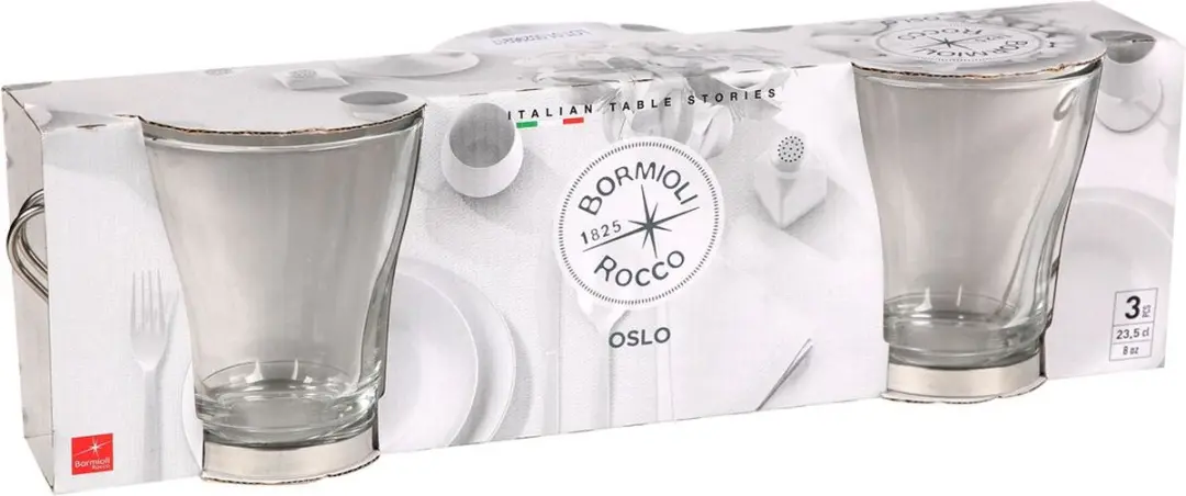 Bormioli Oslo Mug 22cl - Cappuccino - 3 Stuks - Transparant