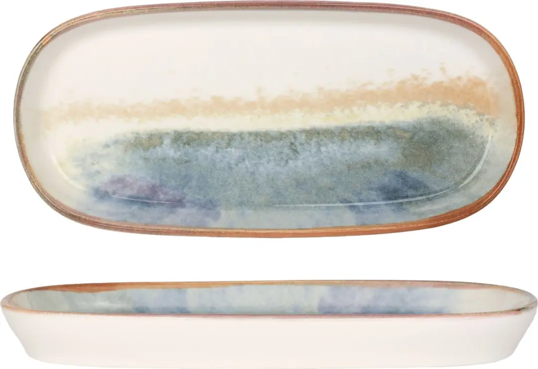 Bonna Fium Serveerschaal Porselein - 21cm - Multikleur - 2 Stuks