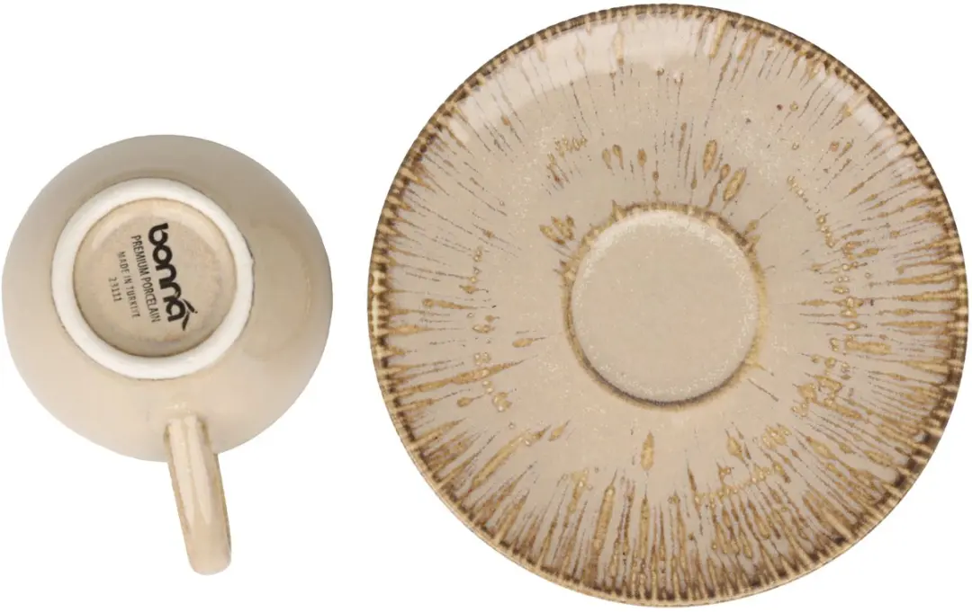 Bonna Sand Snell Espressokopjes 80cc - 6 Stuks - Beige