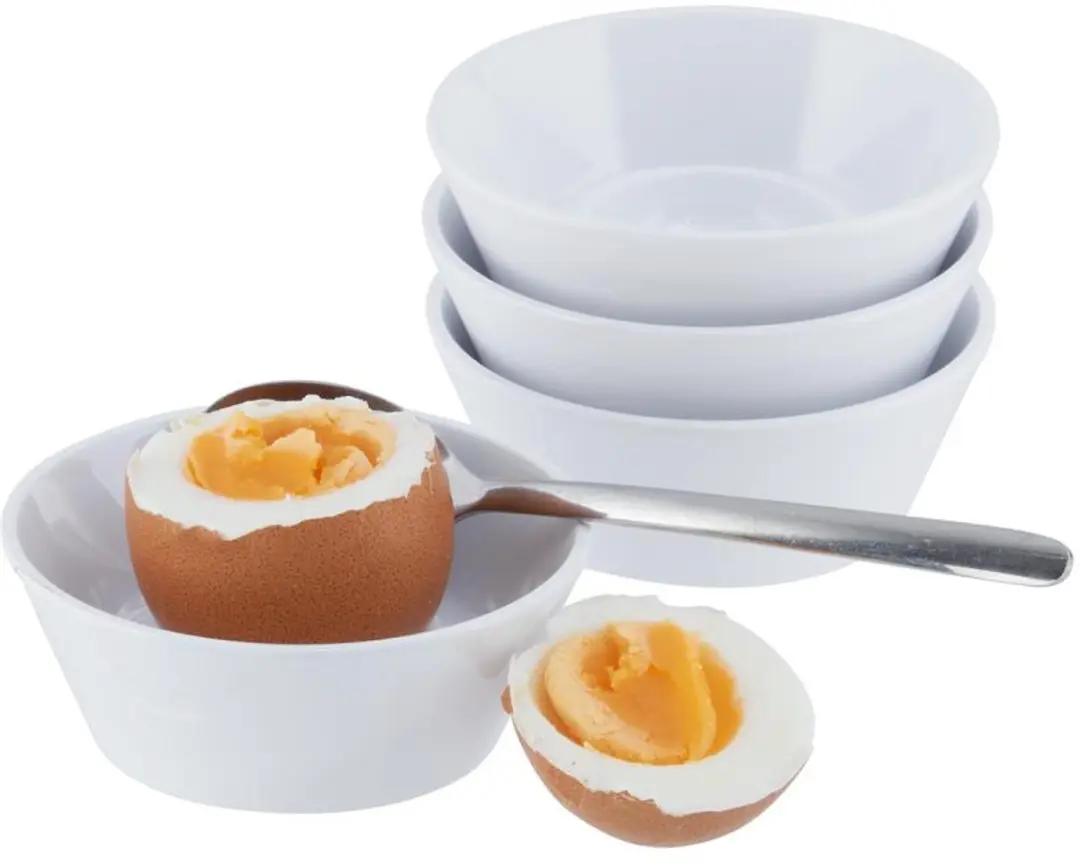 APS 83851 Eierdopjes - 4 Stuks - Melamine Wit - 8x8cm