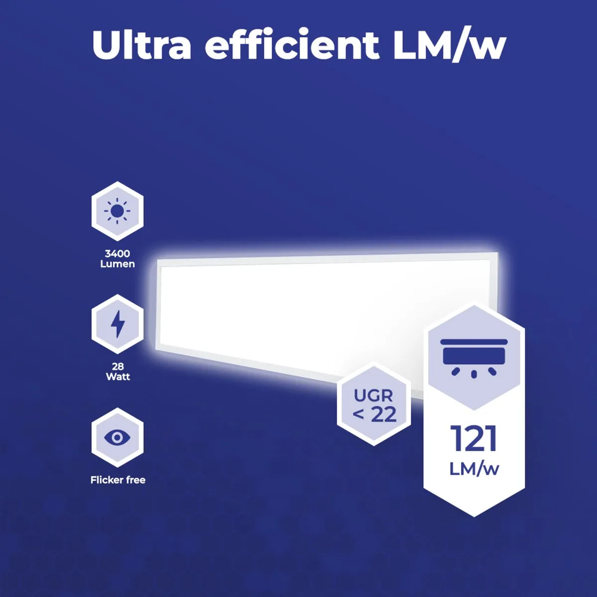 Noxion LED Paneel Ecowhite V4.0 28W 3400lm - 120x30cm - Koel wit - afbeelding 4 van 5