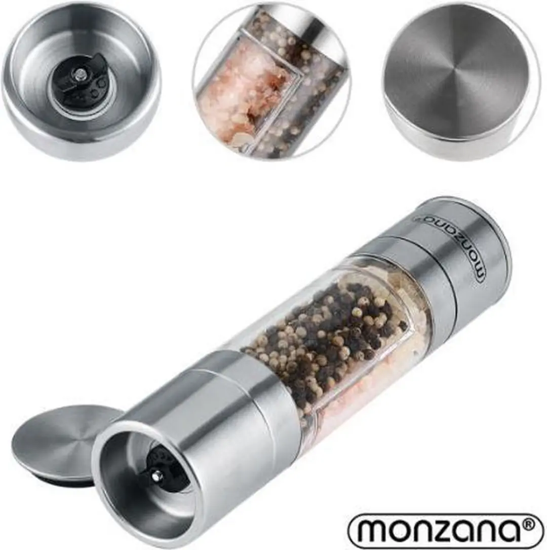 Monzana Peper & Zoutmolen Set 2in1 - Roestvrij staal - Zilver