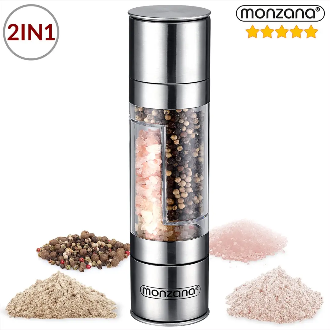 Monzana Peper & Zoutmolen Set 2in1 - Roestvrij staal - Zilver
