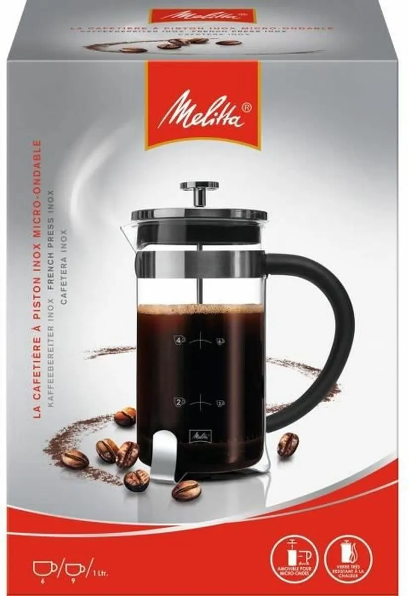 Melitta Premium 1L Koffiepot met Zuiger - 8 Koppen - 6648657