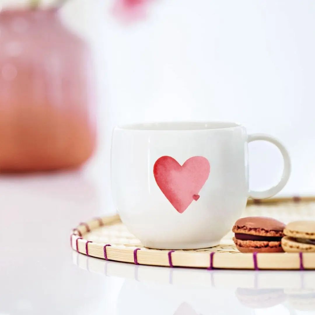Villeroy & Boch With Love Sending Love Mokken - 6 Stuks - Wit - afbeelding 3 van 6