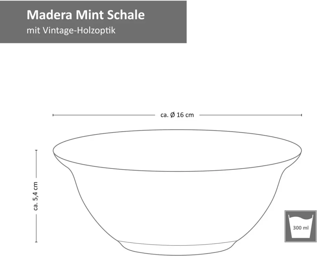 Bonna Madera Mint Kommen Set - 4x 16cm