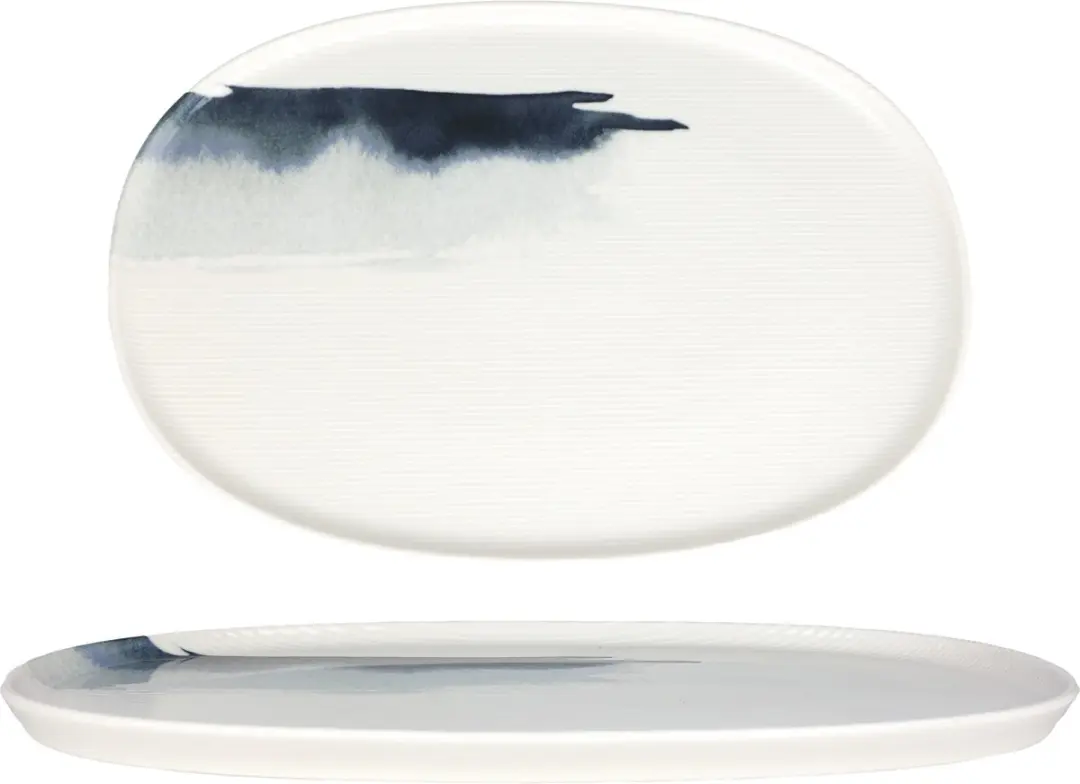 Bonna Blue Wave Serveerschalen - Porselein Ø34cm - 2 Stuks