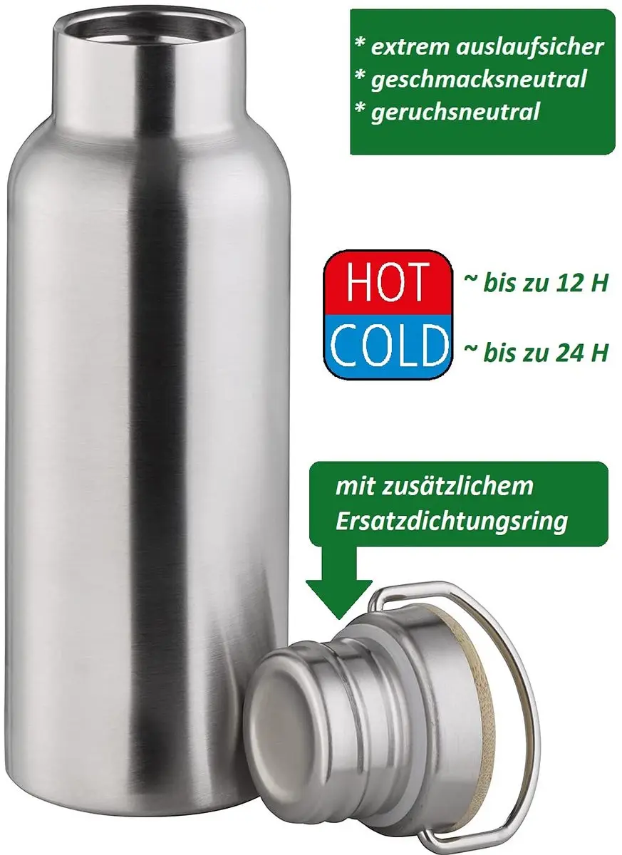 APS 66906 Roestvrijstalen Drinkfles 750ml - Zilver - afbeelding 6 van 6