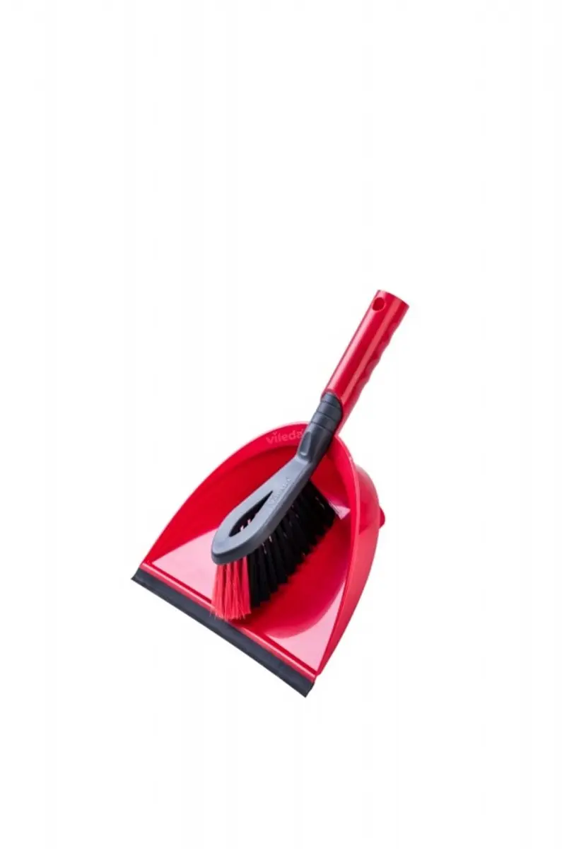 Vileda 2-in-1 Stoffer en Blik Set - Rood