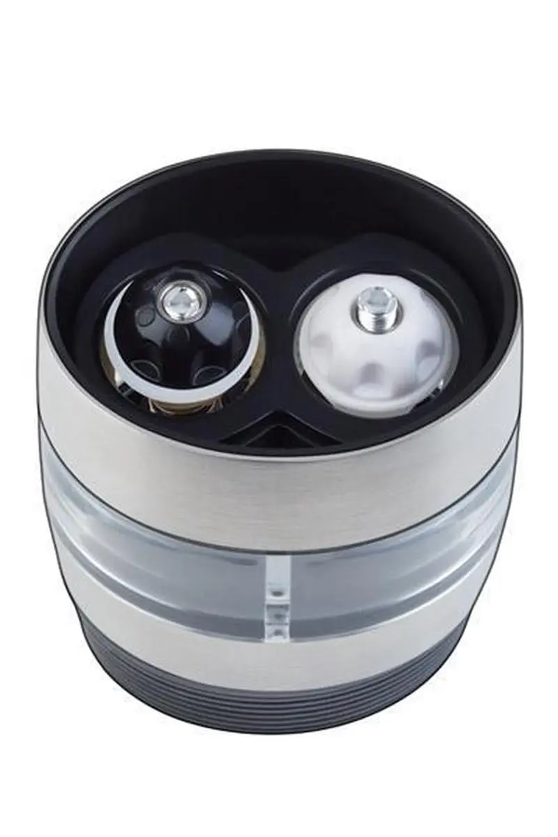 APS Peper- en Zoutmolen 2-in-1 - 5x6,5cm - Zilver/Transparant