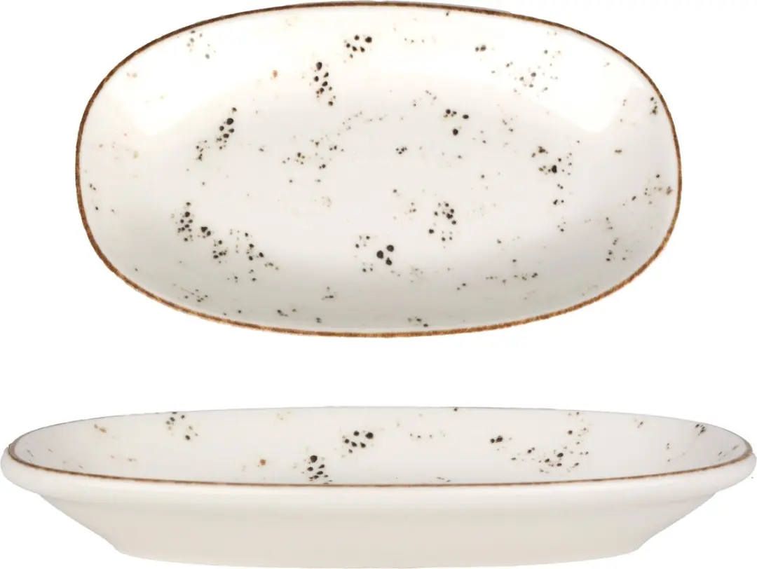 Bonna Serveerschaal Grain Porselein - 15x8,5cm - 4 Stuks