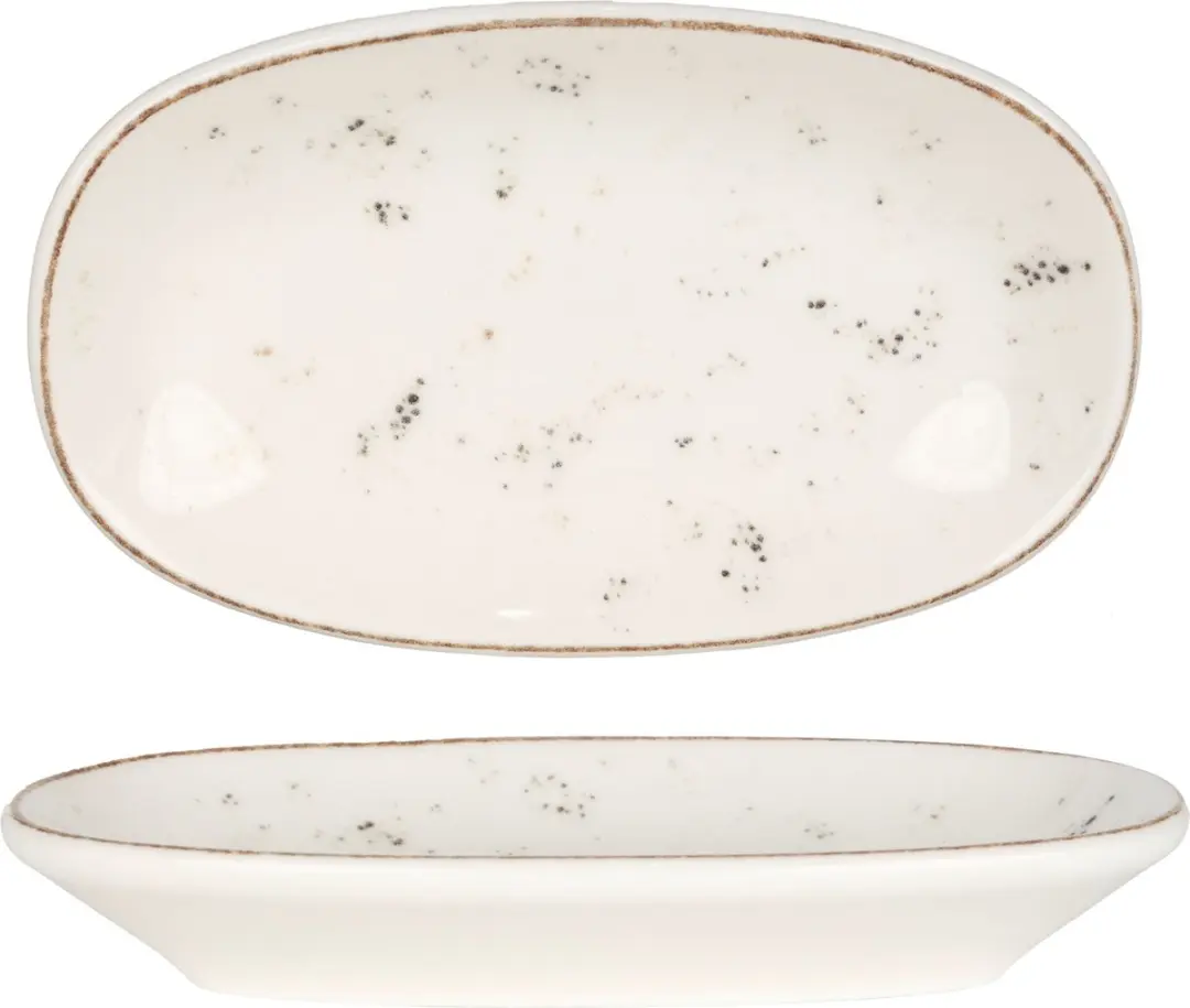 Bonna Serveerschaal Grain Porselein - 15x8,5cm - 4 Stuks