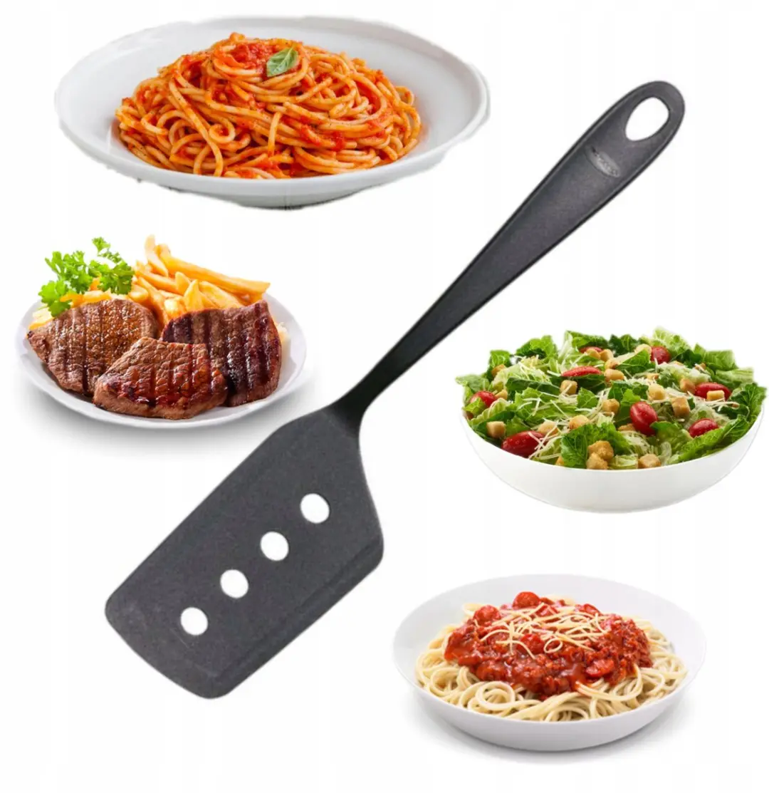 Fiskars Essential Spatel met Gaten 29cm - Zwart