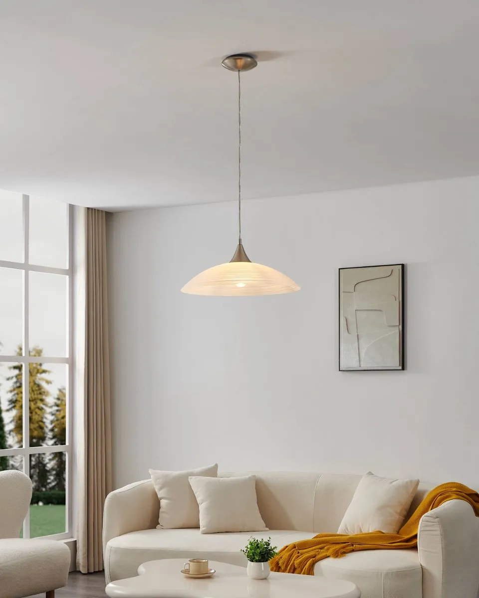 Eglo Lazolo Hanglamp - Ø420mm Nikkel-Mat Wit - afbeelding 6 van 6