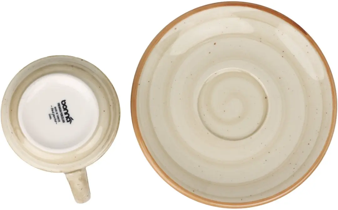 Bonna Aura Terrain Theekopjes & Schotels - 210cc - Geel - 6-delig