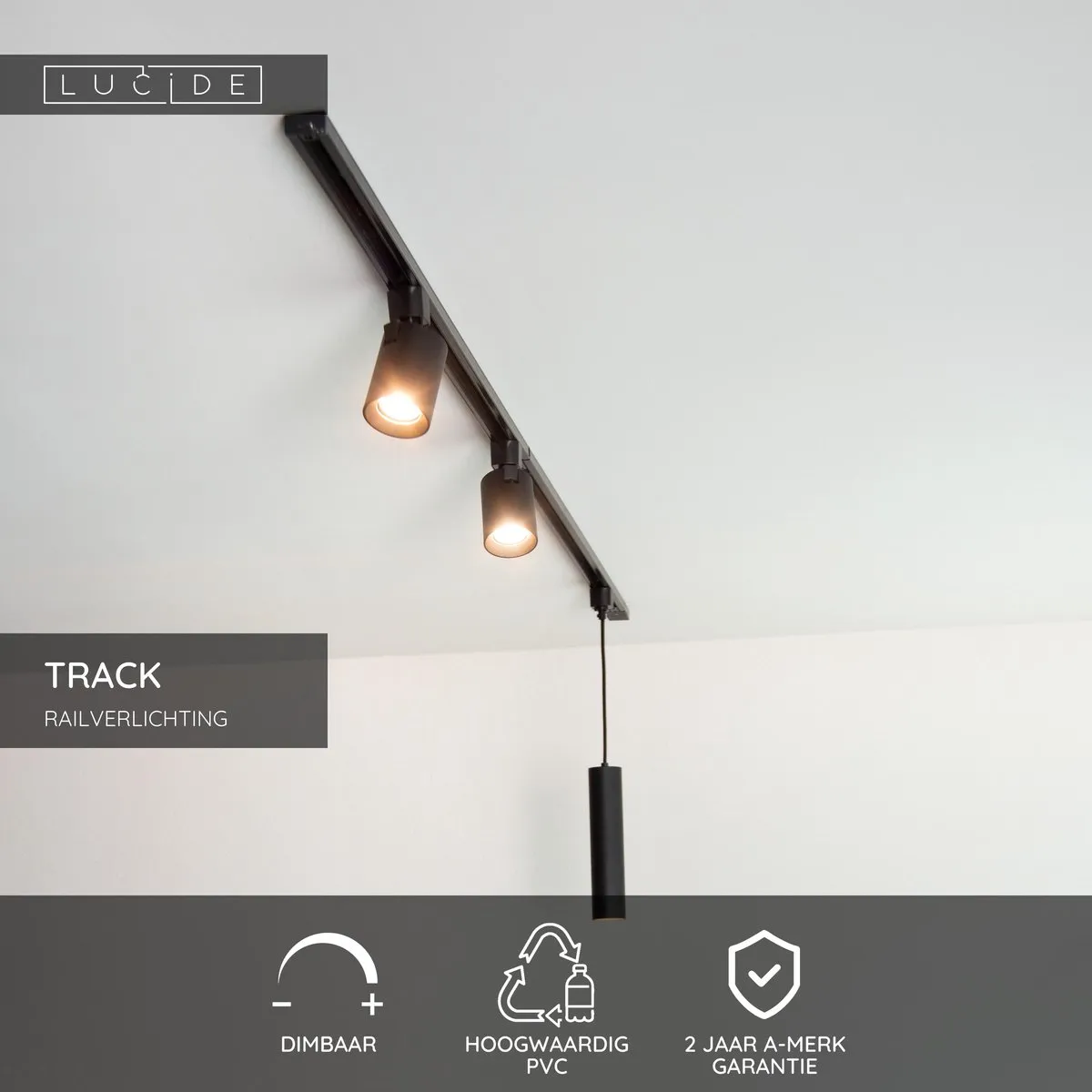 Lucide TRACK Startvoeding 1-fase Railverlichting - Zwart