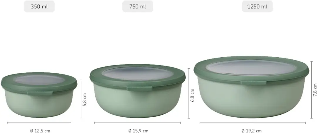 Mepal Cirqula Vershouddoosset 3-delig - 350/750/1250ml - Nordic White
