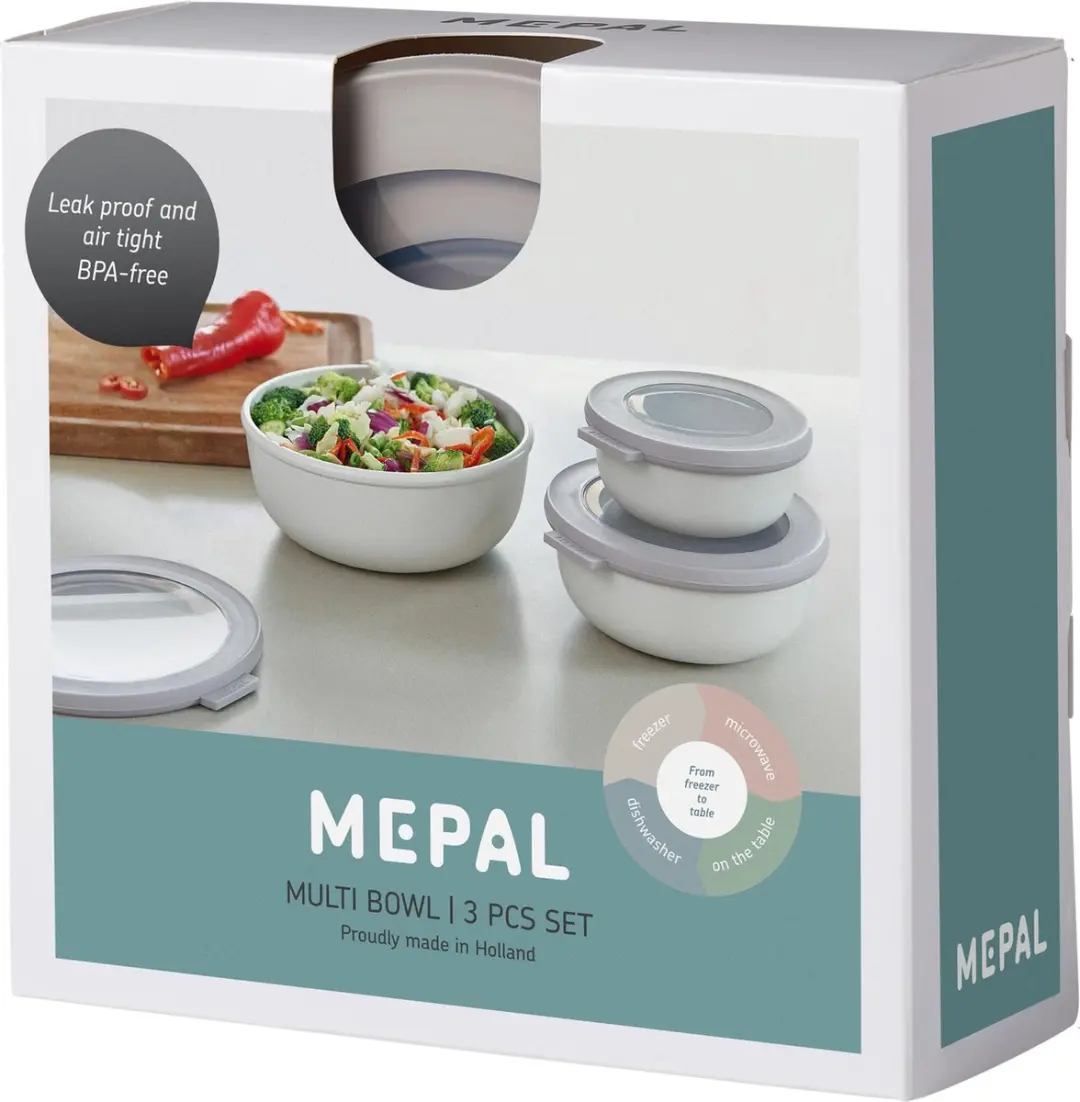 Mepal Cirqula Vershouddoosset 3-delig - 350/750/1250ml - Nordic White