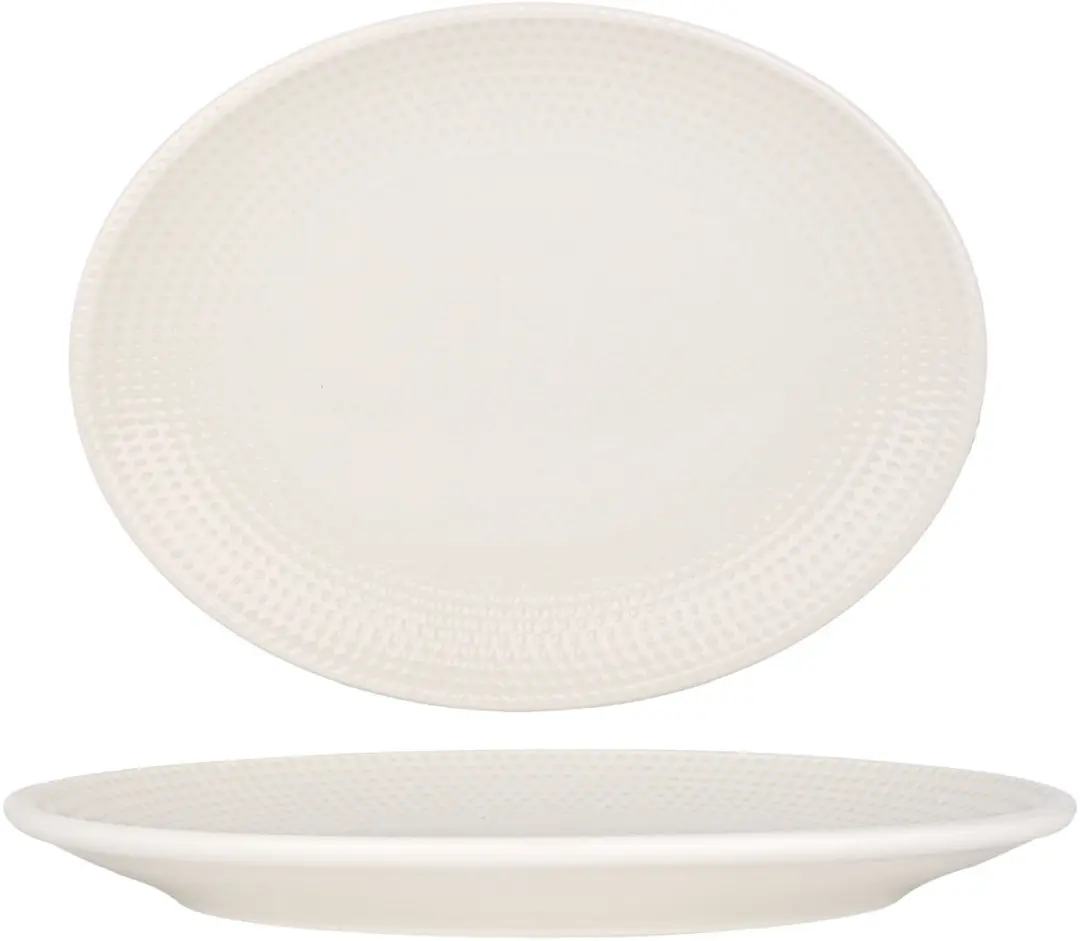 Bonna Serveerschaal Pure Dot Porselein - 31x24cm - 2 Stuks