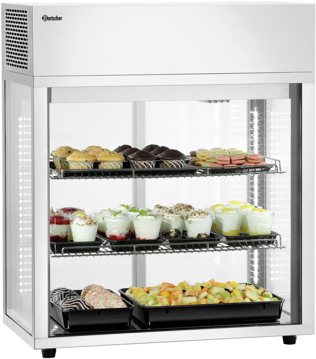 Bartscher Tafelmodel Koelvitrine 177L - LED - Schuifdeuren Glas - -1°C/+7°C