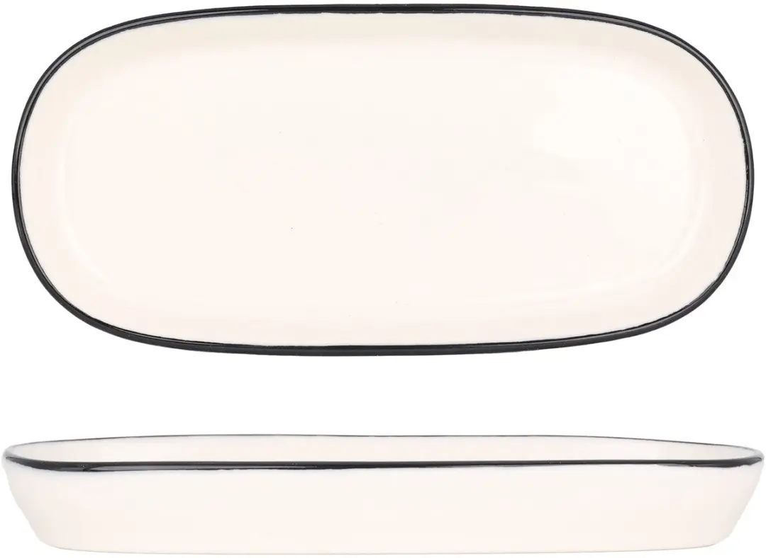 Bonna Linea Serveerschaal Porselein 21cm - Multikleur - 2 Stuks