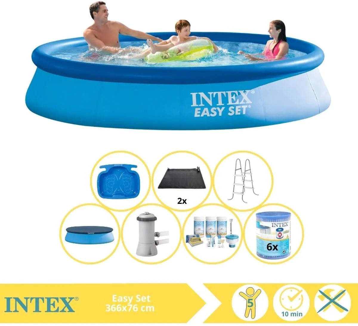 Intex Easy Set 28130NP Opblaaszwembad 366x76cm