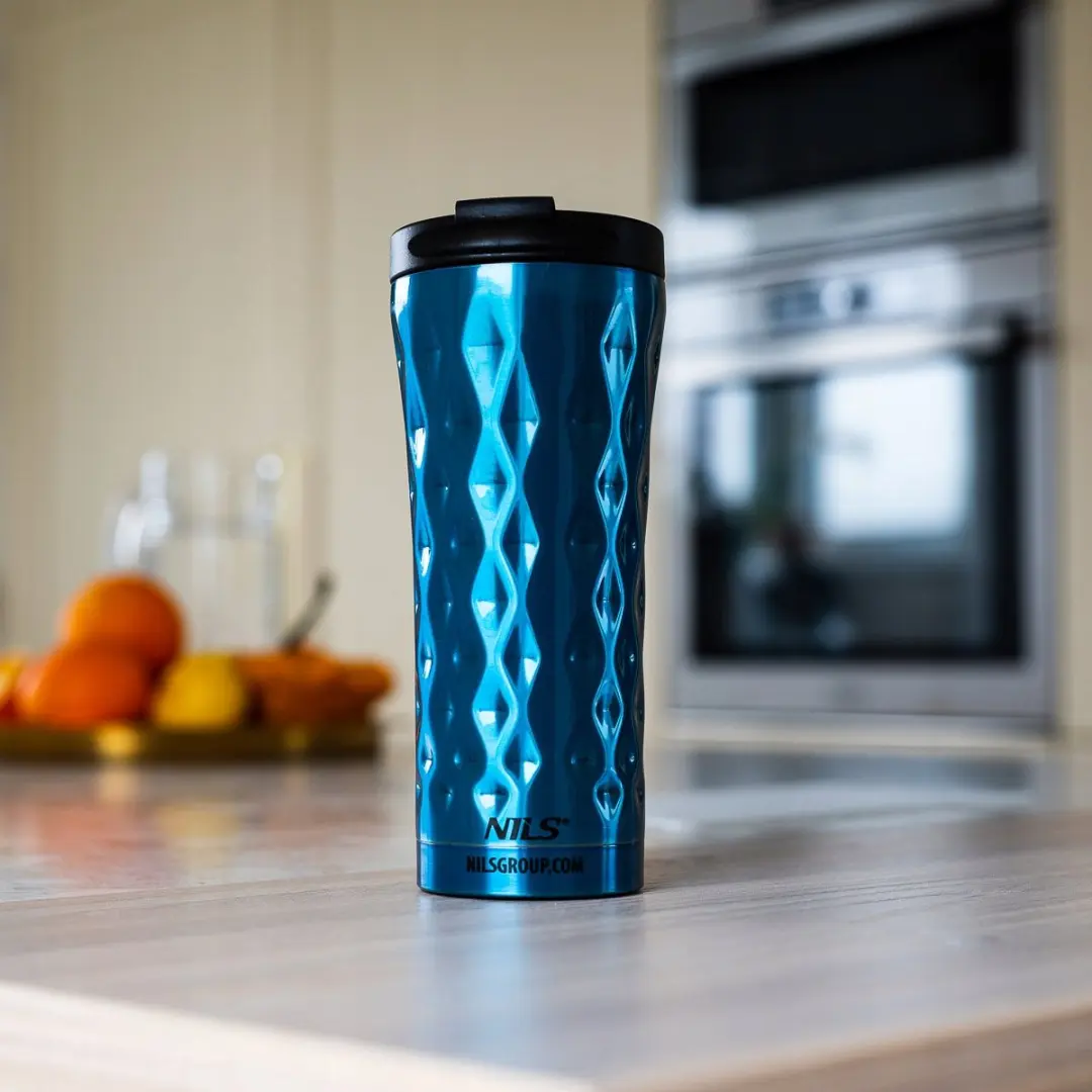 Nils Thermos Bidon 0,5L - Blauw - 12u Warm/24u Koud
