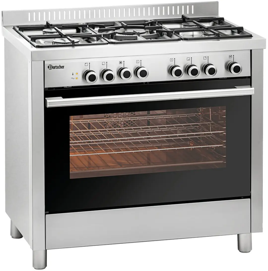 Bartscher BGH 600 521 Gasfornuis - 5 Kookzones 1 Oven - Grijs