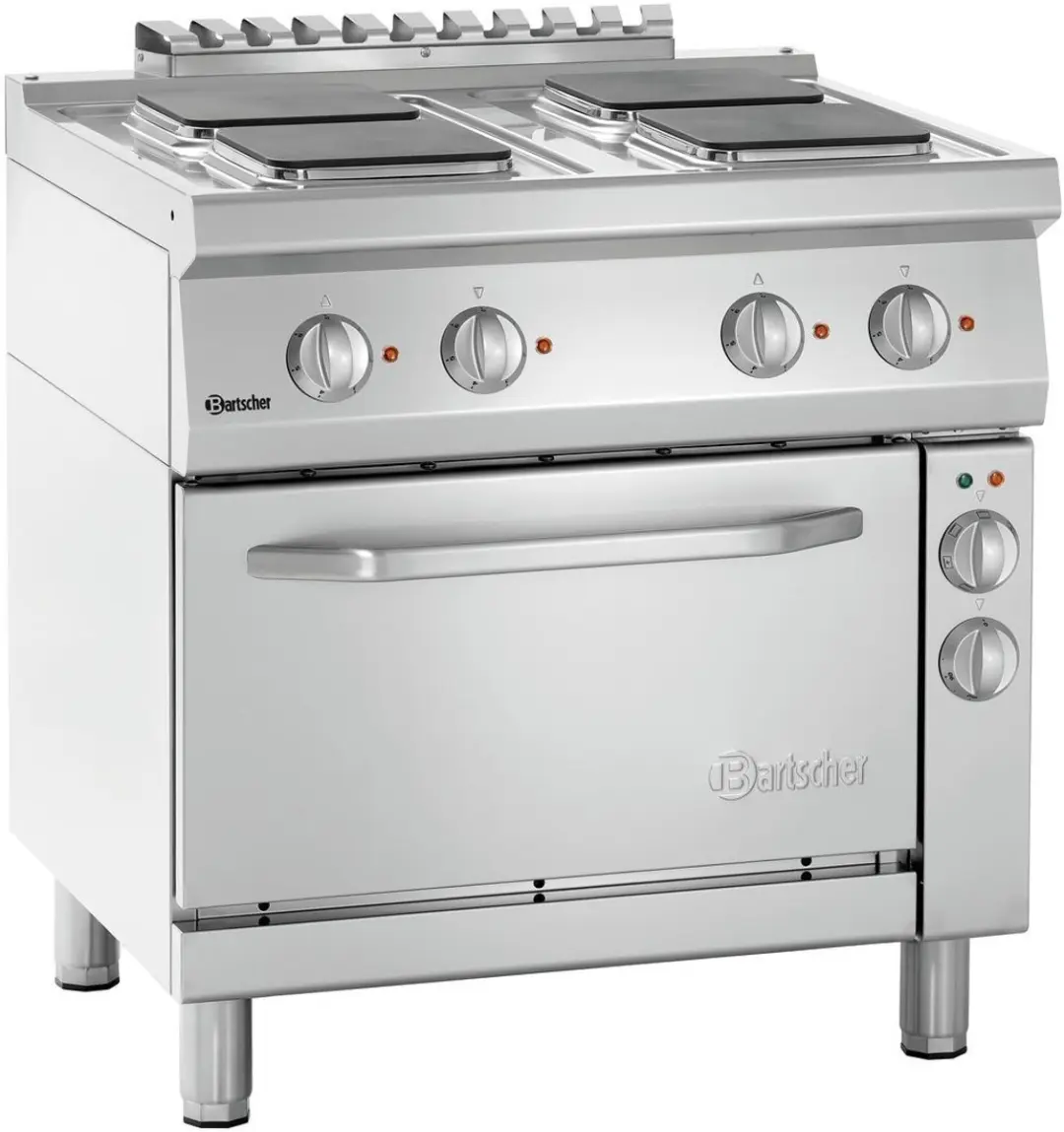 Bartscher 700 B800 Elektrisch Fornuis - 4 Kookplaten - Convectieoven - RVS
