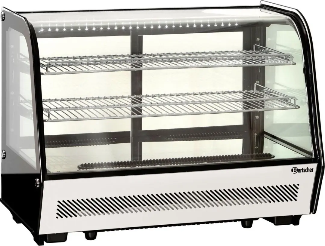 Bartscher Koelvitrine 160L - 3 Schappen Digitaal Display - Zwart