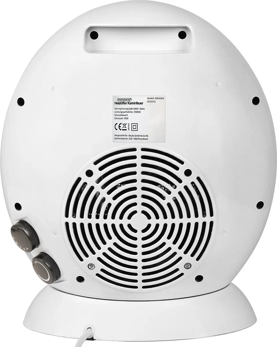 Monzana Ventilatorkachel 1500W - 2 Standen - Wit - afbeelding 6 van 6