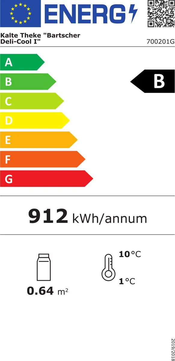 Bartscher Deli Cool I Koelvitrine 100L - 2 Plateaus - Zwart