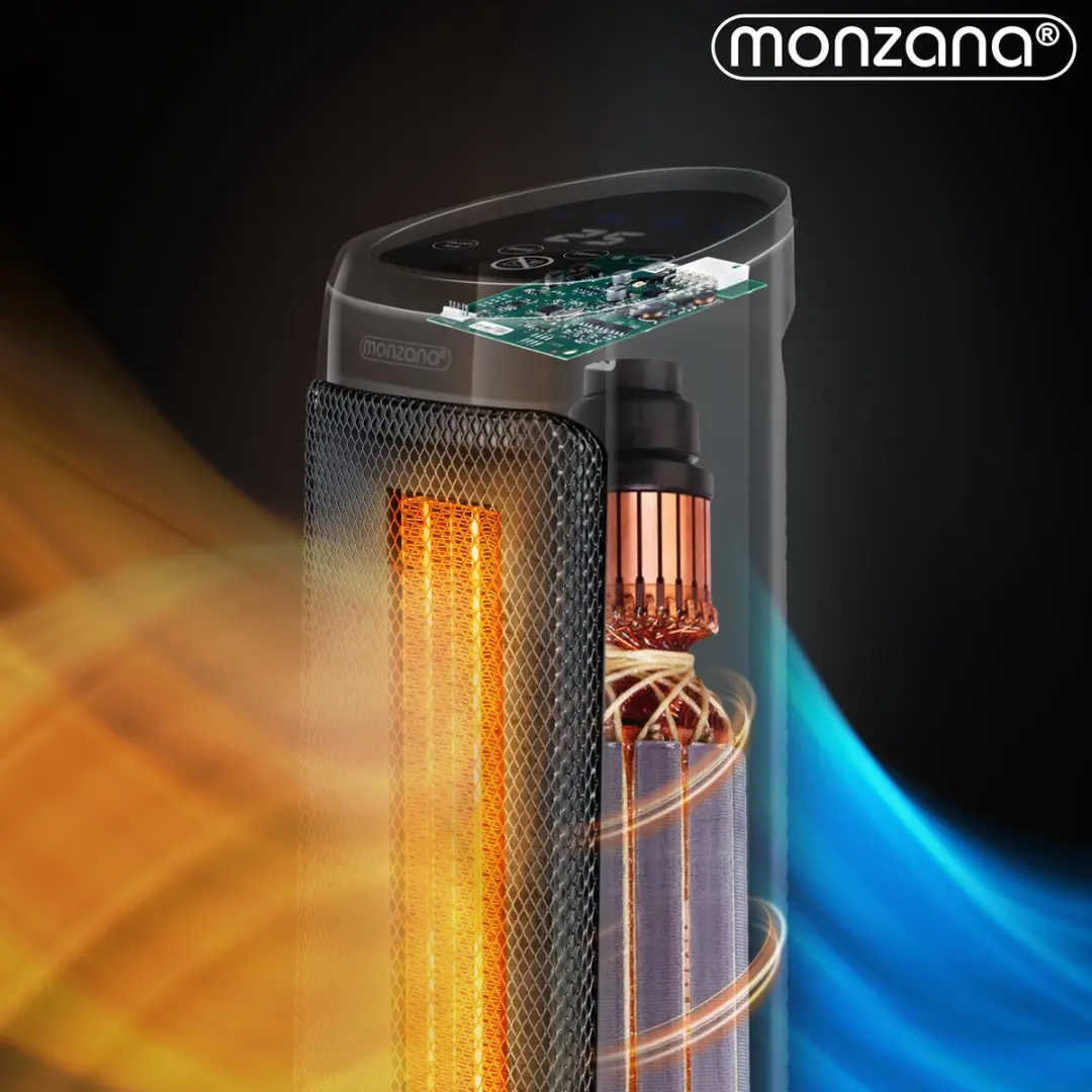 Monzana Keramische Ventilatorkachel 2000W - 4 Standen Zwart