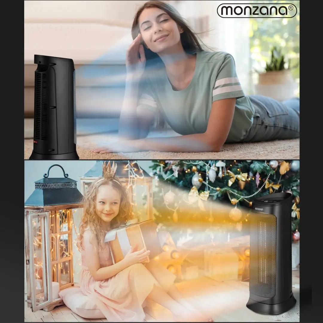 Monzana Keramische Ventilatorkachel 2000W - 4 Standen Zwart