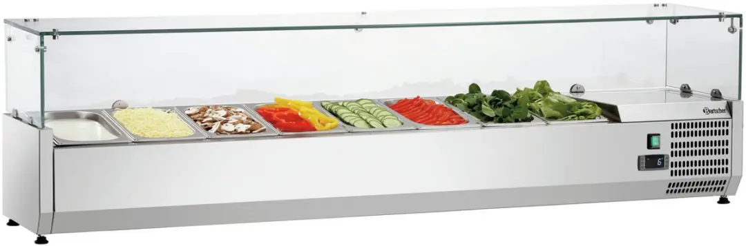 Bartscher GL4-1801 Opzetkoelvitrine - 8x1/4 GN - RVS