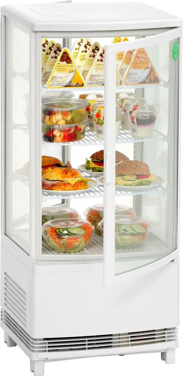 Bartscher Mini-Koelvitrine 86L - Dubbelzijdig - 3 Plateaus - Wit