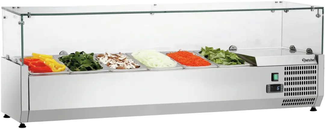 Bartscher GL4-1401 Opzetkoelvitrine - 6x 1/4 GN - RVS