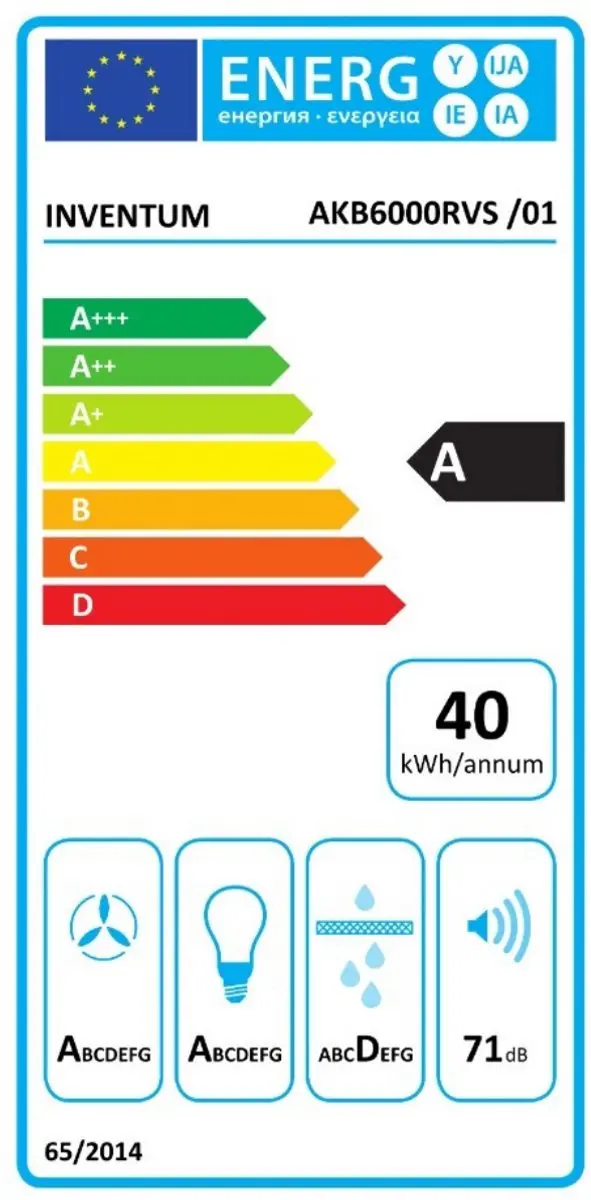 Inventum AKB6000RVS Afzuigkap - 550 m³/u - Roestvrijstaal