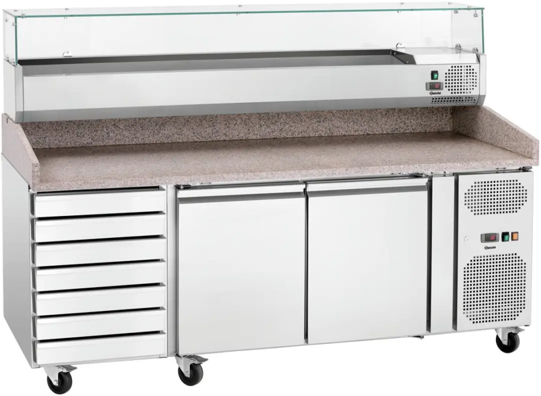 Bartscher Pizzakoelwerkbank G S7T2 200297 - 360L - 9 Plateaus - Grijs